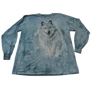 The Mountain Wolf Blue & White Tie Dye Long Sleeve Shirt X-Large
